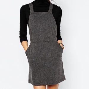 ASOS Gray Pinafore Dress